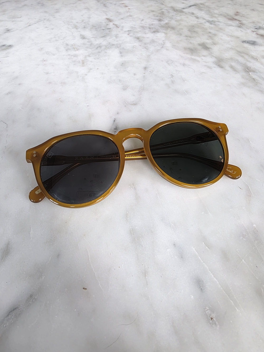 Raen Gold Round Frame Women's Polarized Sunglasses - Picture 2 of 5